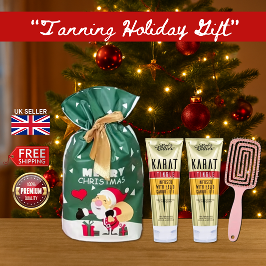 2× Body Butter Karat Tingle 251ml + Hair Brush + Christmas Gift Bag | Gift Set