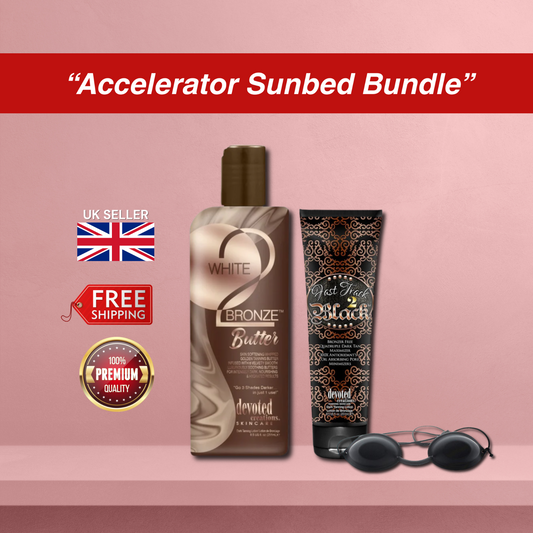 Devoted Creations White 2 Butter with Fast Track 2 Black  + Sunbed Goggles Set