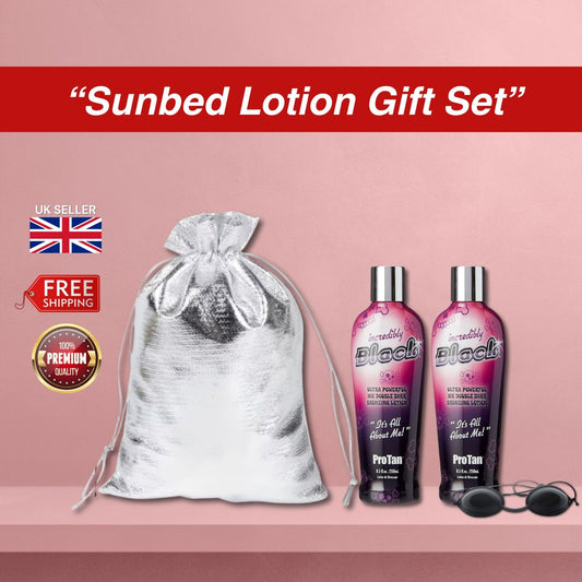 2 x Pro Tan Incredibly Black 251ml with Sunbed Goggles Set + Gift Bag 🎁