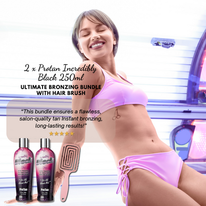 2 x Pro Tan Incredibly Black 251ml with Hair Brush Set + Gift Bag 🎁