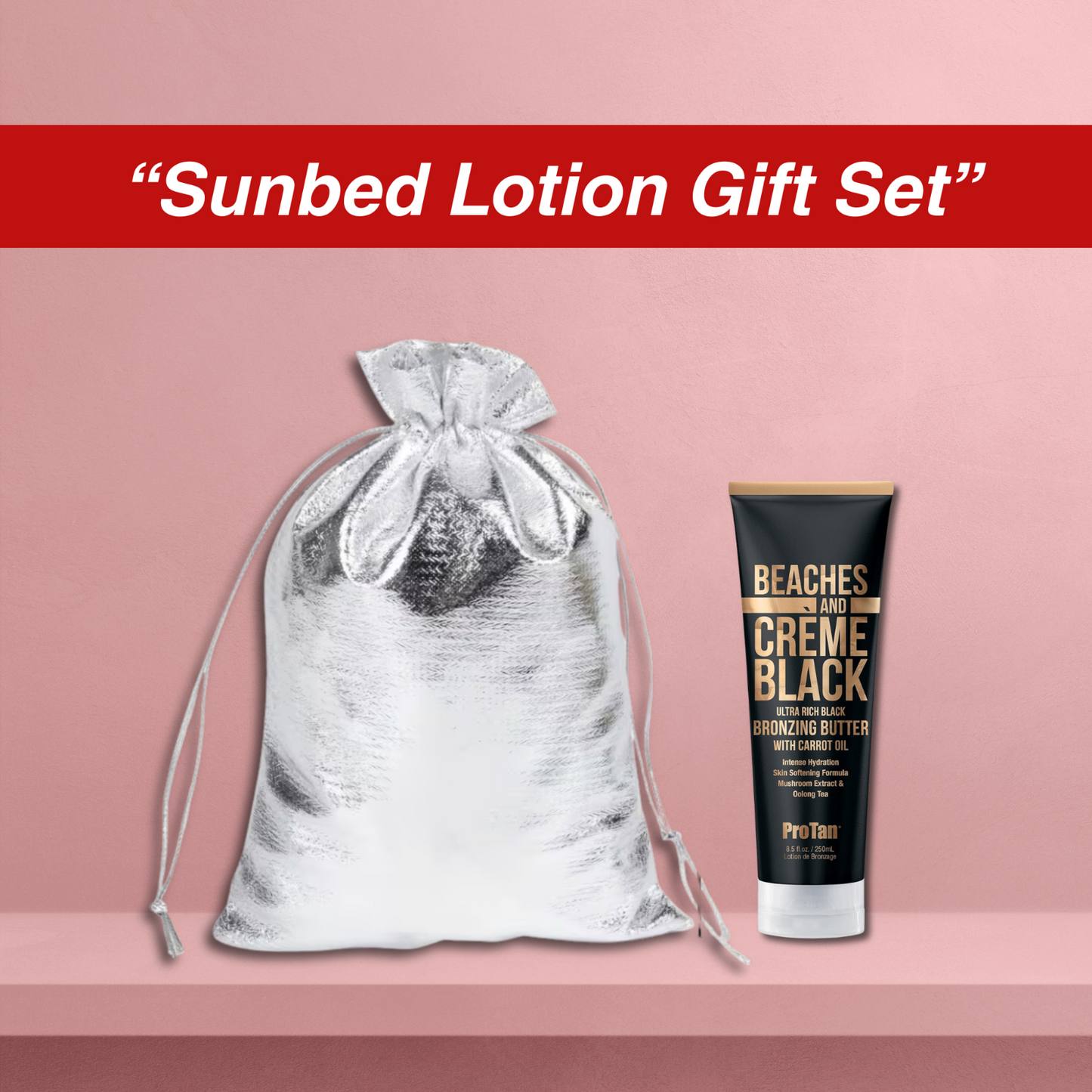 Pro Tan Beaches & Crème Ultra Rich Black 250ml Indoor Lotion with Gift Bag