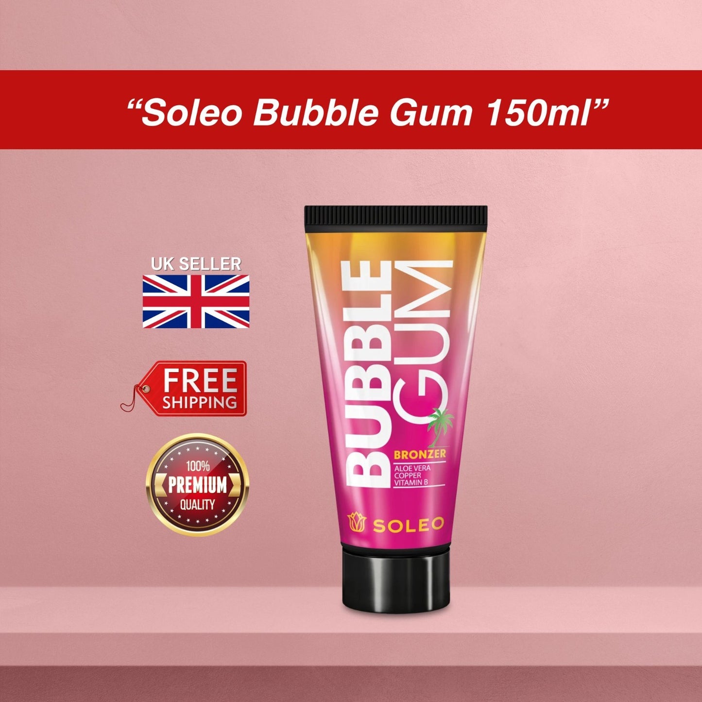 Soleo Bubble Gum Sunbed Bronzer Lotion 150ml