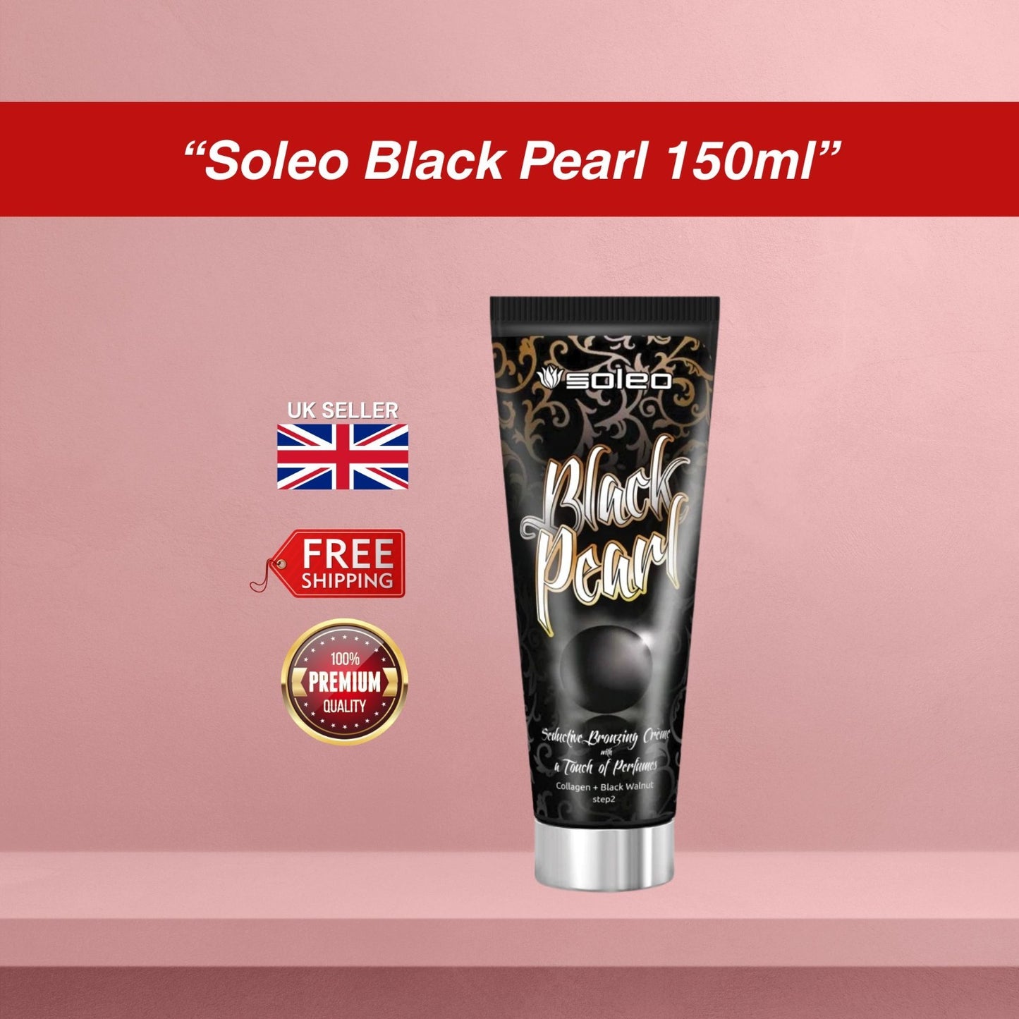 Soleo Black Pearl Sunbed Black Bronzer 150ml
