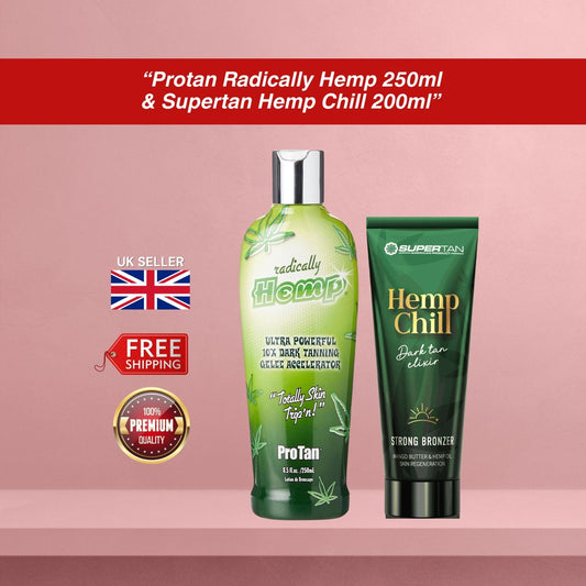 ProTan Radically Hemp 250ml & SuperTan Hemp Chill 200ml Tanning Accelerator Duo