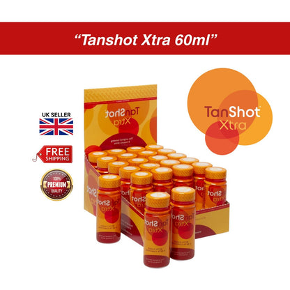 TanShot Xtra 60ml | Indoor Sunbed Tanning Accelerator Shot | Fast-Absorbing Tann