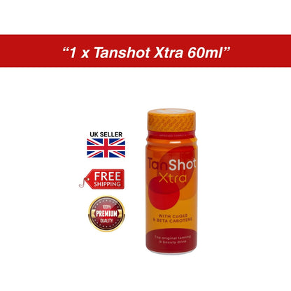 TanShot Xtra 60ml | Indoor Sunbed Tanning Accelerator Shot | Fast-Absorbing Tann