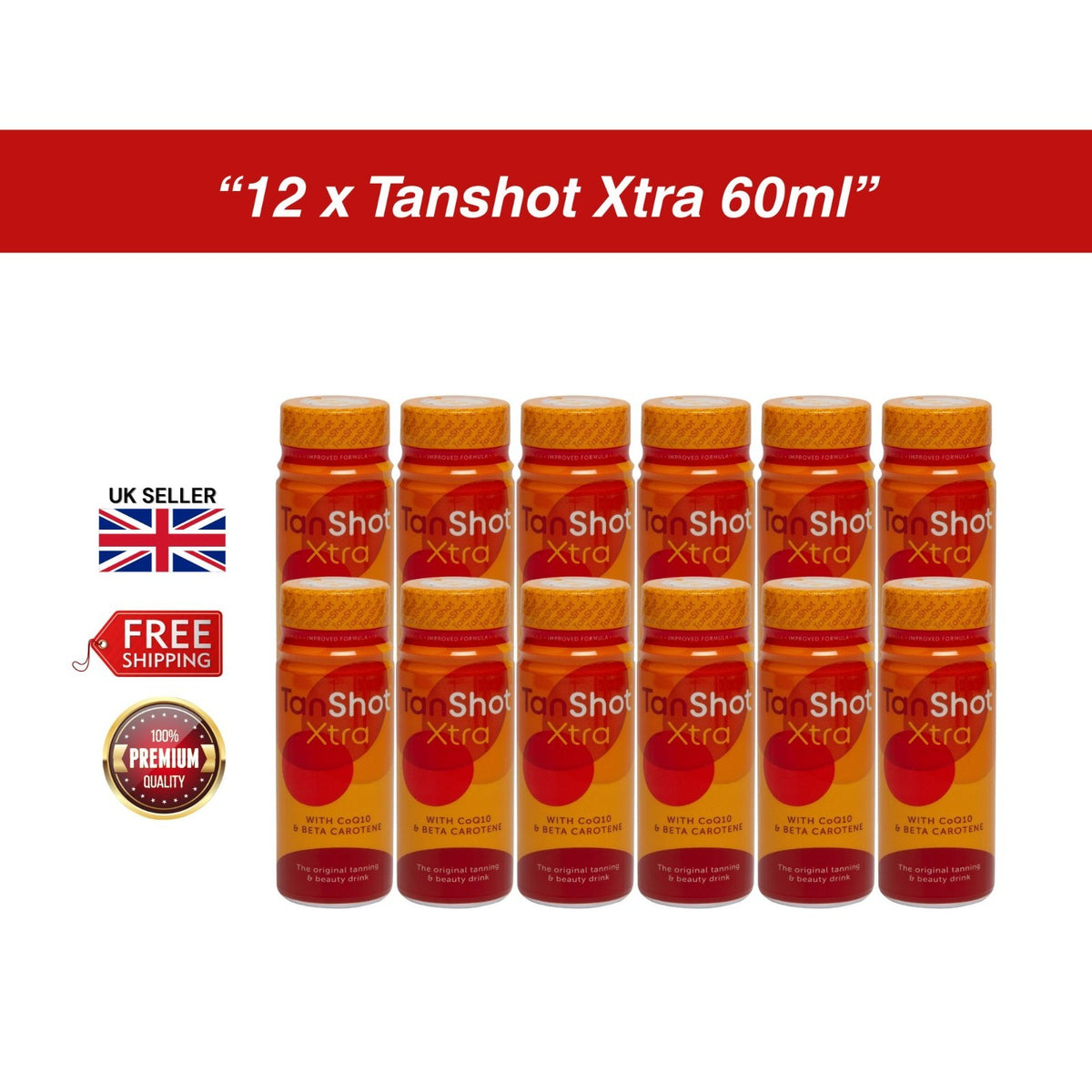 TanShot Xtra 60ml | Indoor Sunbed Tanning Accelerator Shot | Fast-Absorbing Tann