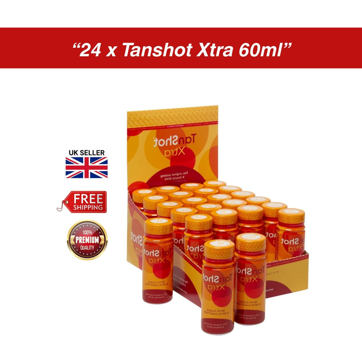 TanShot Xtra 60ml | Indoor Sunbed Tanning Accelerator Shot | Fast-Absorbing Tann