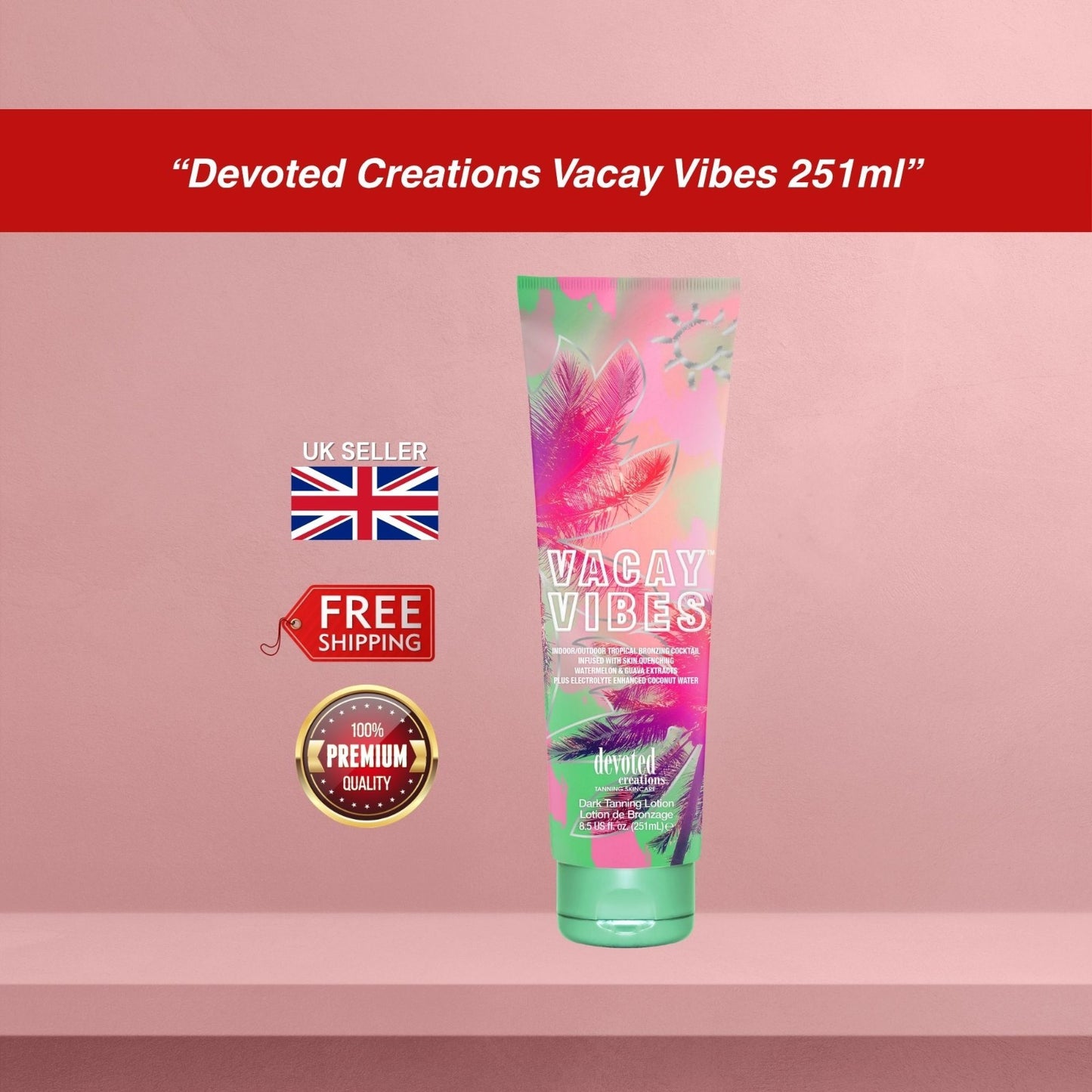 Devoted Creations Vacay Vibes Indoor/Outdoor DHA Bronzer Lotion 251ml