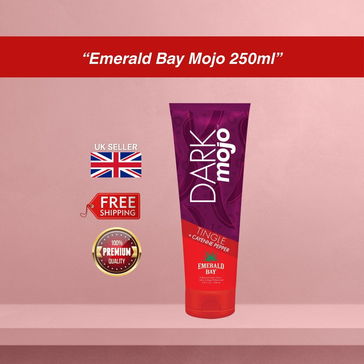 Emerald Bay Dark Mojo Tingle Bronzer Warming Sunbed Tanning Lotion Cream 250ml