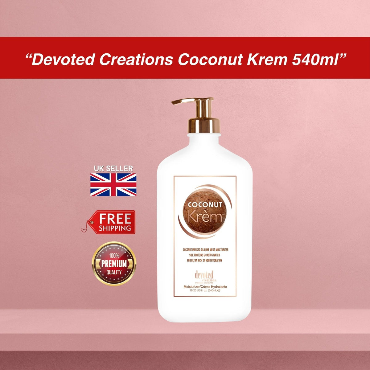 Devoted Creations Coconut Krem Silicone Moisturizer Lotion 540ml