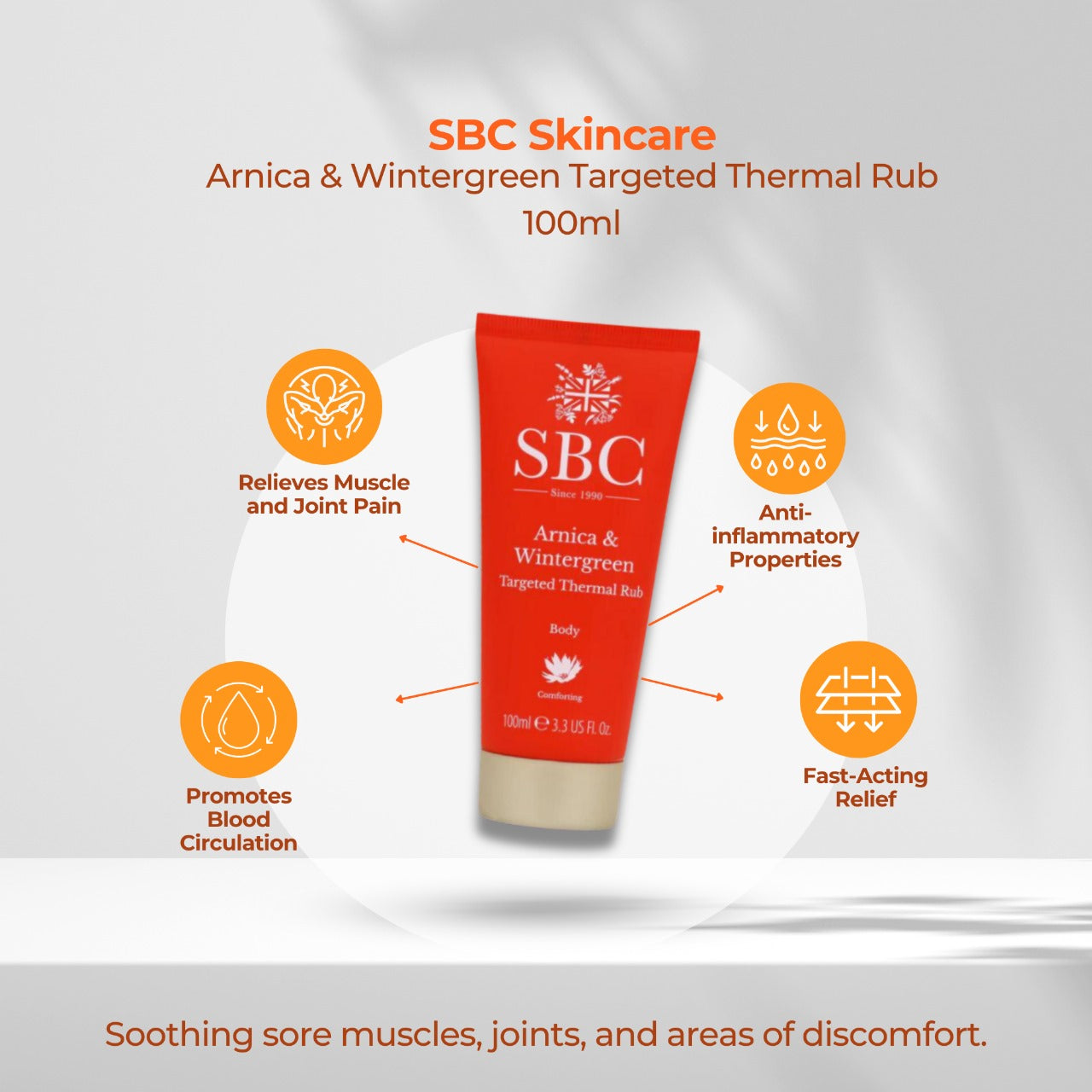 SBC Arnica Moisturising Gel 500ml with Arnica Wintergreen Thermal Rub 100ml - For Deep Muscle Relief