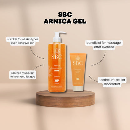 SBC Arnica Moisturising Gel 500ml and Intensive Arnica 100ml - Vegan Friendly For Deep Muscle Relief,