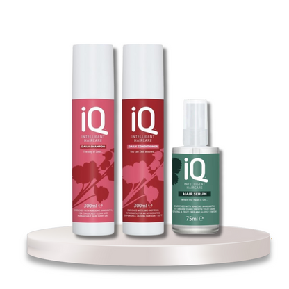 IQ Intelligent Haircare Daily Shampoo & Conditioner 300ml with Hair Serum 75ml