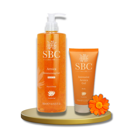 SBC Arnica Moisturising Gel 500ml and Intensive Arnica 100ml - Vegan Friendly For Deep Muscle Relief,