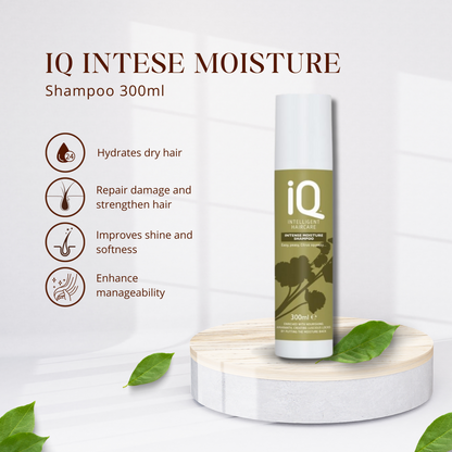 IQ Intelligent Haircare Intense Moisture Shampoo & Conditioner 300ml with Hair Serum 75ml