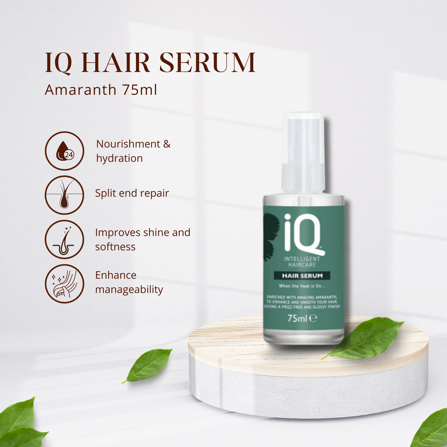 IQ Intelligent Haircare Intense Moisture Shampoo & Conditioner 300ml with Hair Serum 75ml